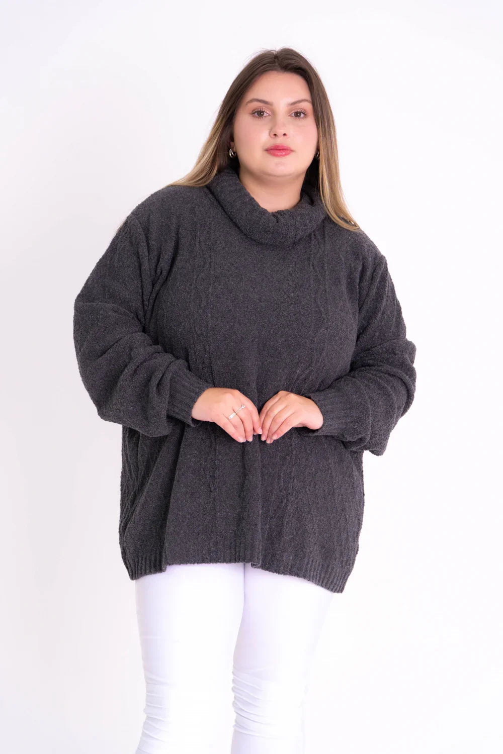 Blusa Plus Size Feminina Gola Alta