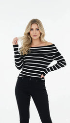 Blusa Ombro a Ombro Listrada