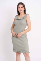 Vestido Ombro a Ombro Babados