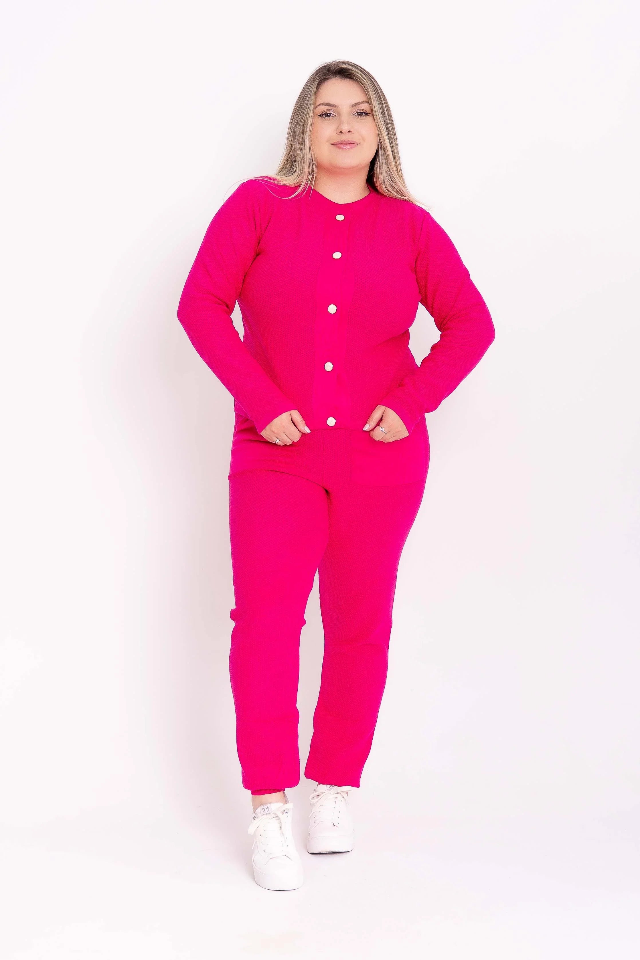 Conjunto Casaco e Calça Colmeia Modal