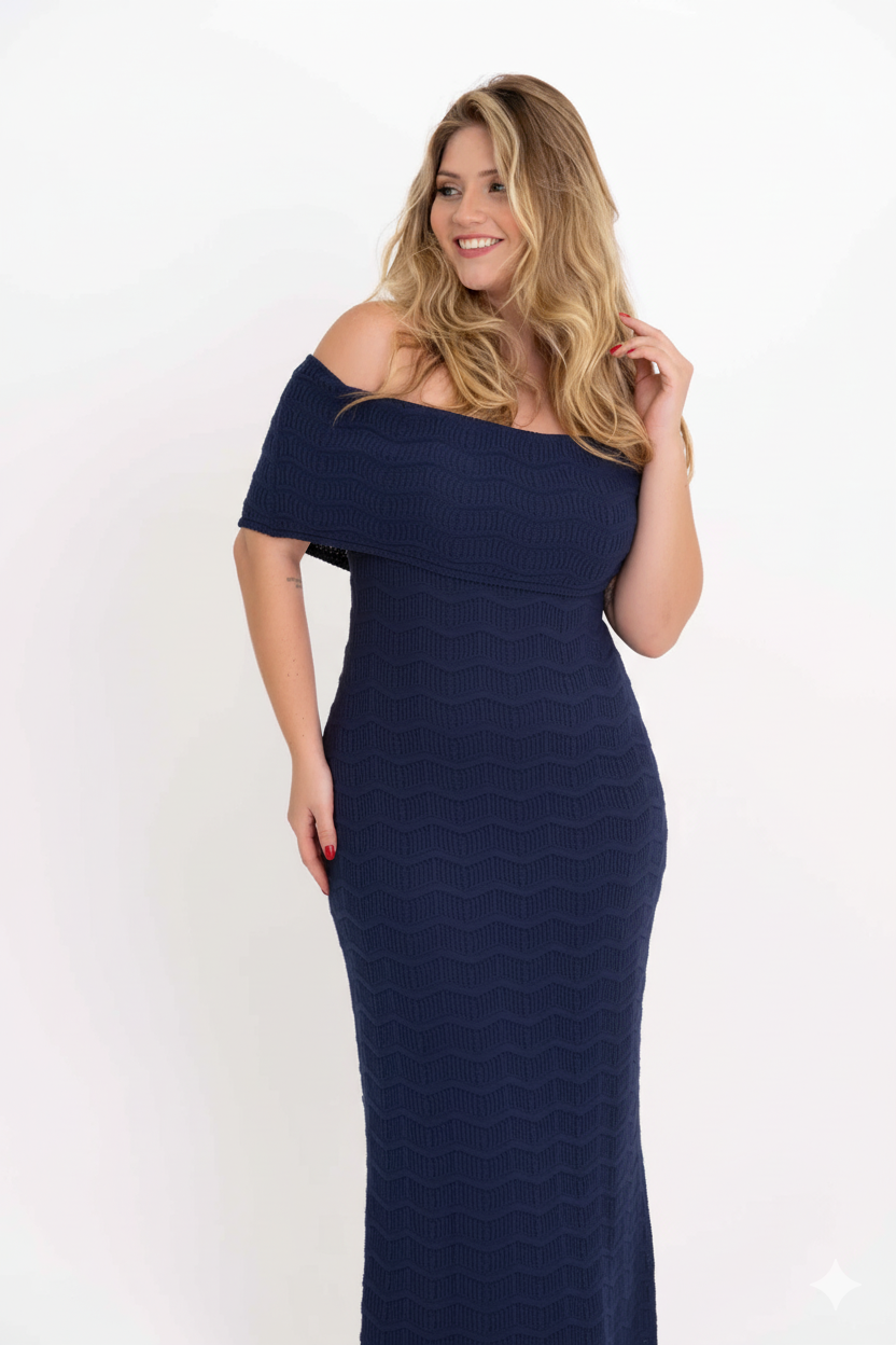Vestido Ombro A Ombro Ondinhas