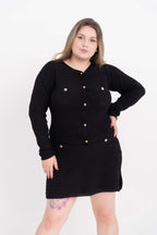 Conjunto Casaco com botão e mini saia